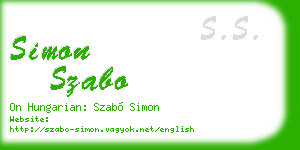 simon szabo business card